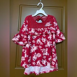 Girls Flower Long Sleeve Blouse